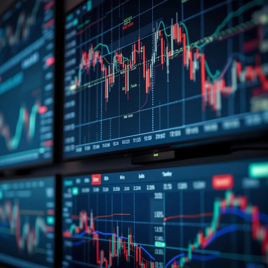 Pantallas con análisis de datos financieros