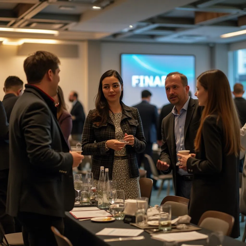 FinArg participando en un evento de networking financiero