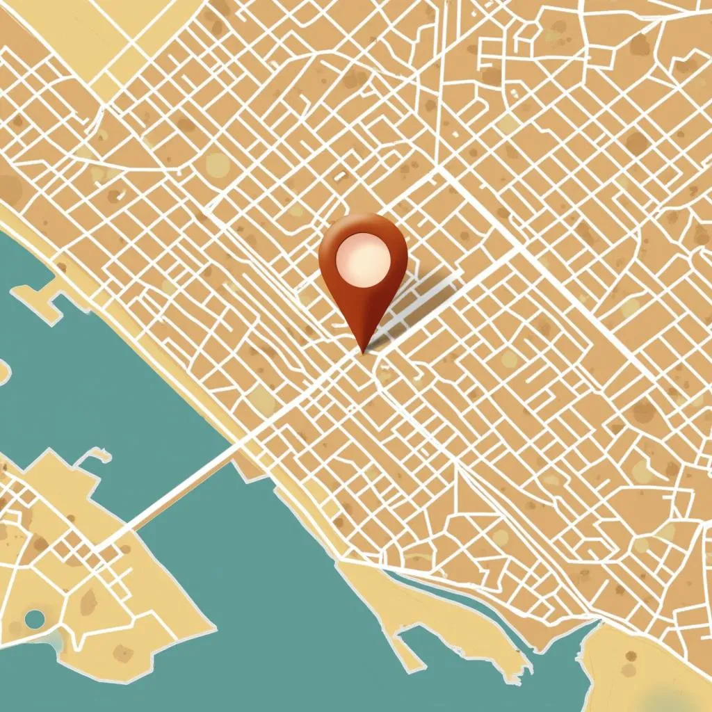 Marcador de ubicación en un mapa de Buenos Aires